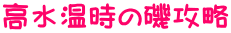 高水温時の磯攻略